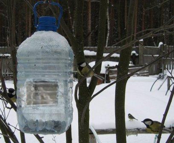 Направи си хранилка за пластмасови бутилки