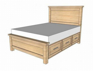 DIY fából készült ágy rajz